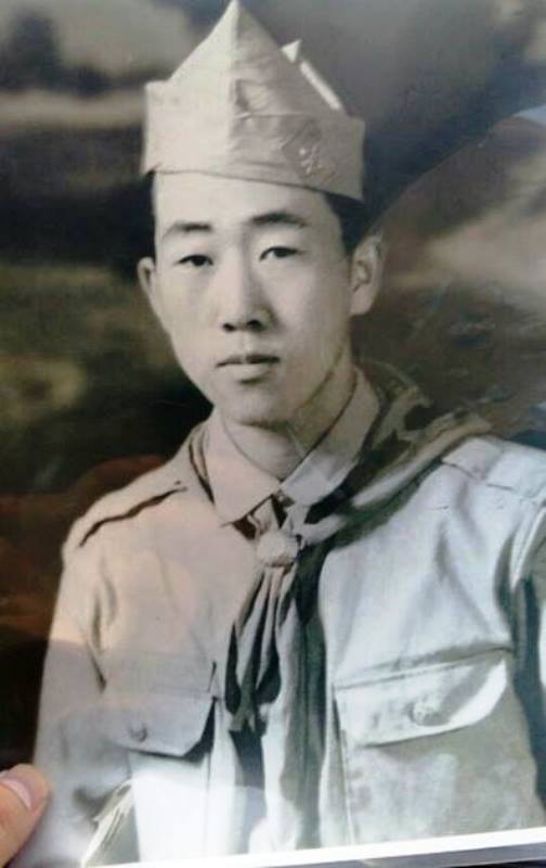A photo of Ban Ki-moon taken while he was in the Scouts and Guides in South Korea