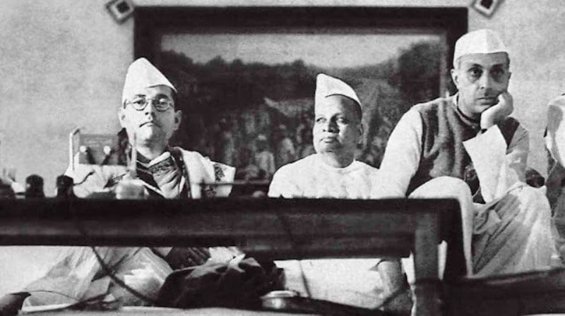 A photo of Bose and Jawaharlal Nehru