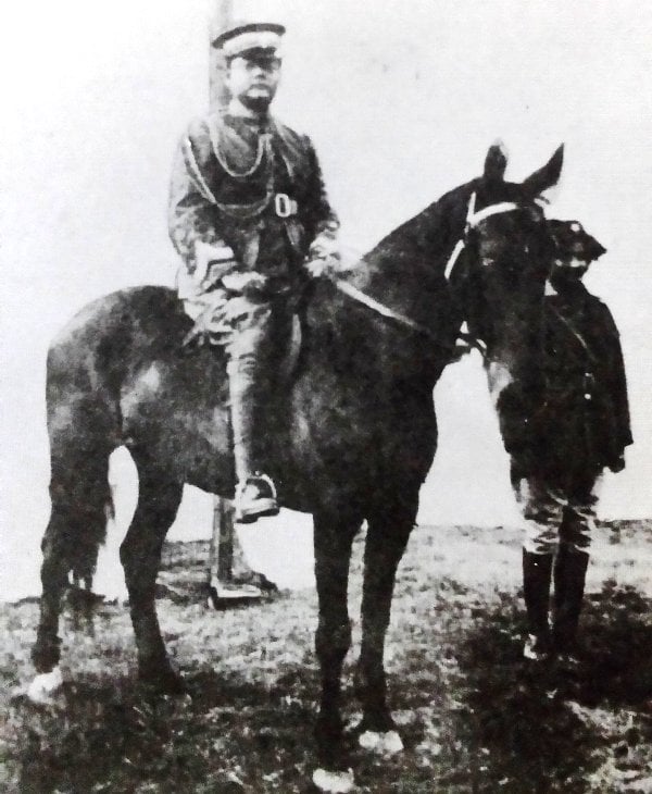 A photo of Bose taken while he was sitting on a horse