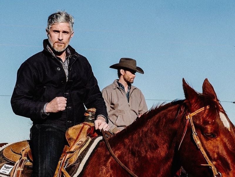 Dave Annable riding a horse