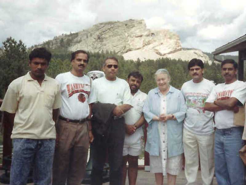 A photo of G. Kishan Reddy (leftmost) taken with Narendra Modi when they had visited the United States of America (USA) in 1994