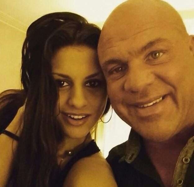 A photo of Giovanna Yannotti Angle with Kurt Angle when they started dating