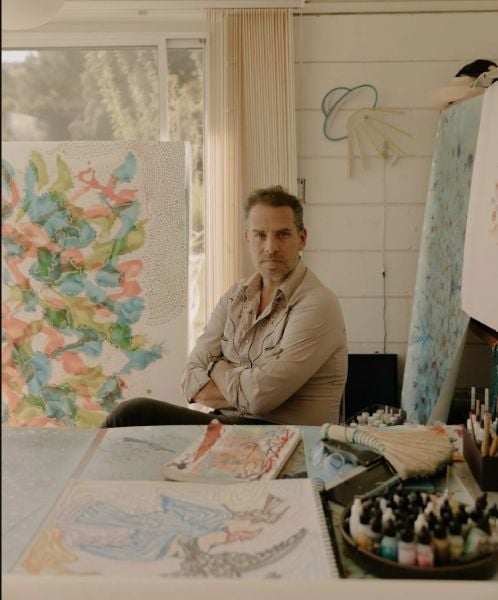 A photo of Hunter Biden taken while he was sitting in his recreational room