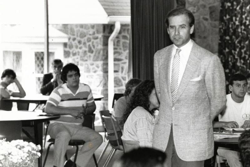 A photo of Joe taken while he was giving a lecture at the Widener University