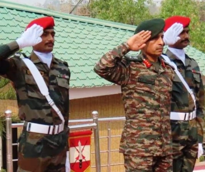 A photo of Lt Gen R. C. Tiwari taken while he was serving as the Chief of Staff in the South Western Command in Jaipur