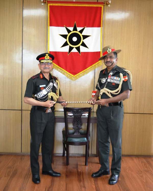 A photo of Lt Gen Upendra Dwivedi taken when he was assuming command of the 9 Corps