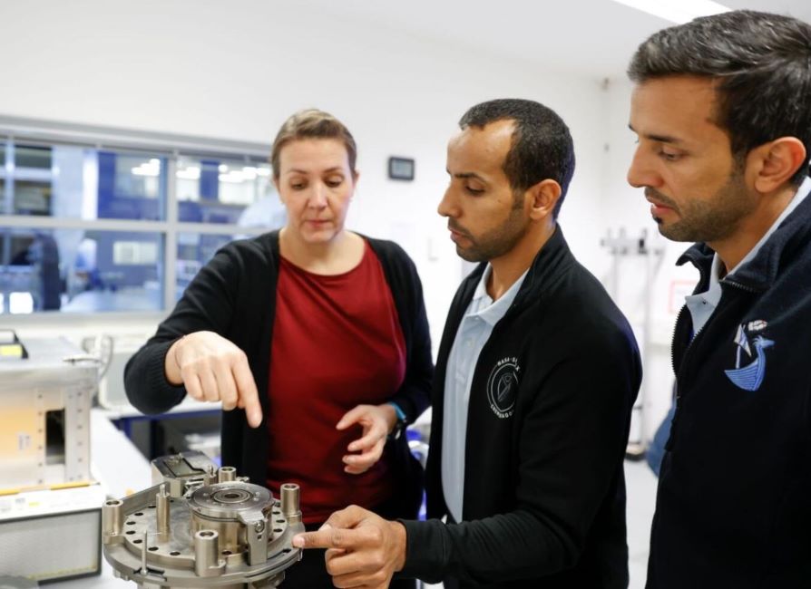 A photo of Mansouri and Neyadi undergoing astronaut training in the US