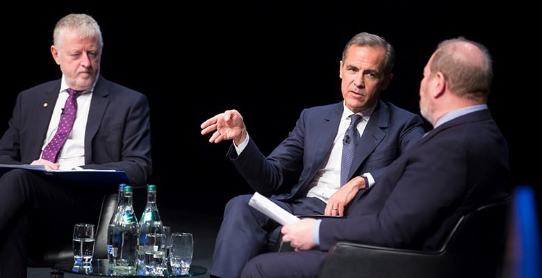 A photo of Mark Carney taken while he was at the Roscoe Lecture