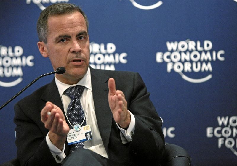 A photo of Mike Carney taken while he was addressing the media while serving in the World Economic Forum (WEF)
