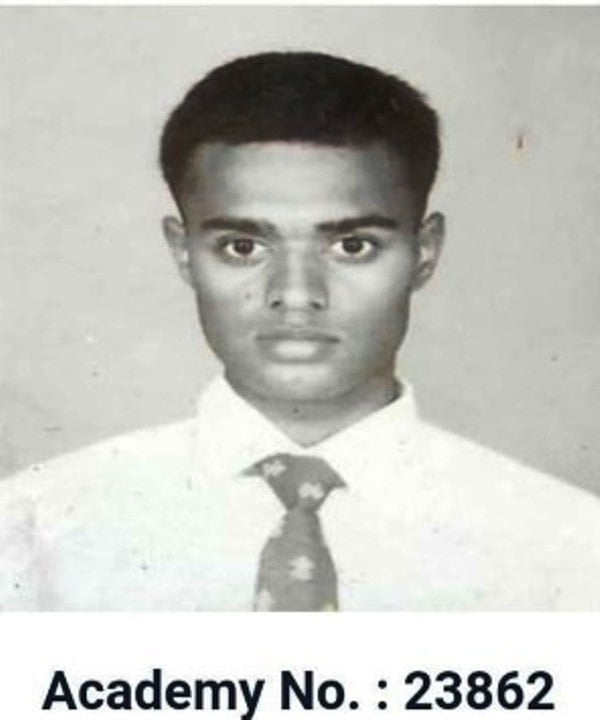 A photo of Nair taken when he was in the National Defence Academy (NDA)