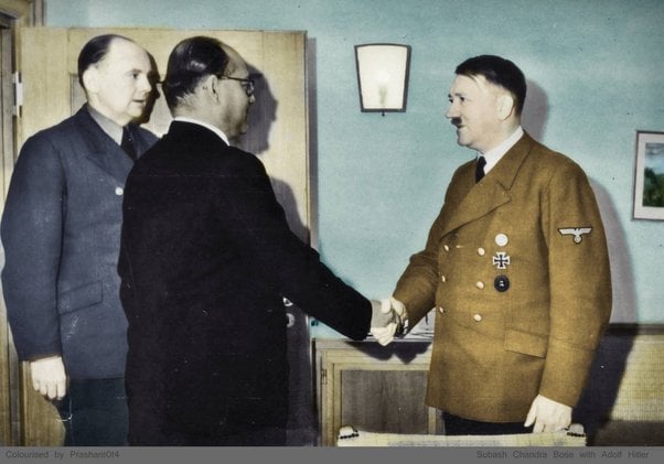 A photo of Netaji Subhas Chandra Bose with Adolf Hitler
