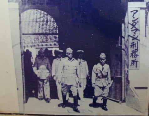 A photo of Netaji taken while he was visiting a Prisoner of War camp in Japan