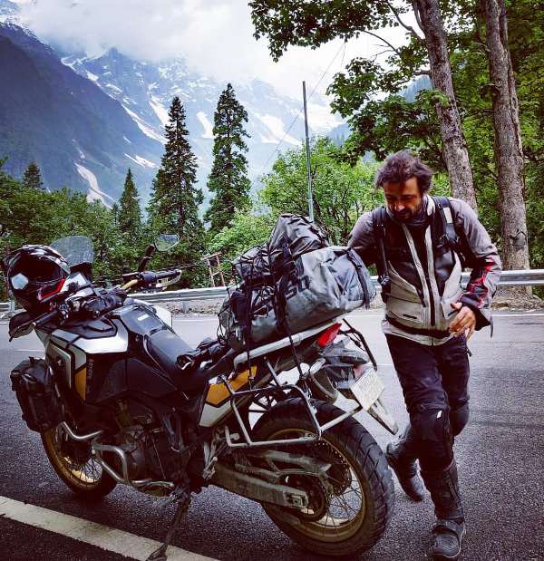 A photo of Satyadeep Misra taken while he was on a biking trip with his CRF1100L Africa Twin