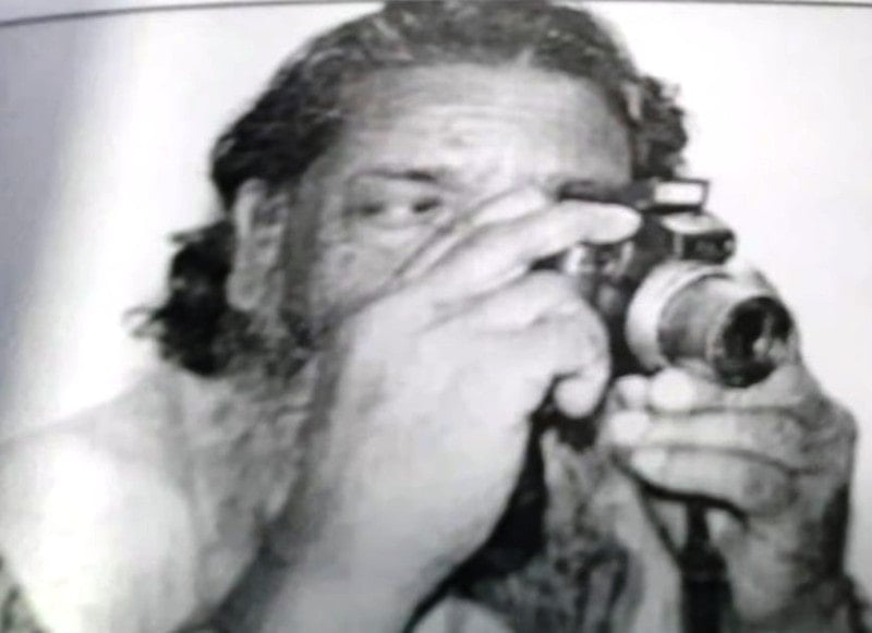 A photo of Shibu Soren taken with a camera