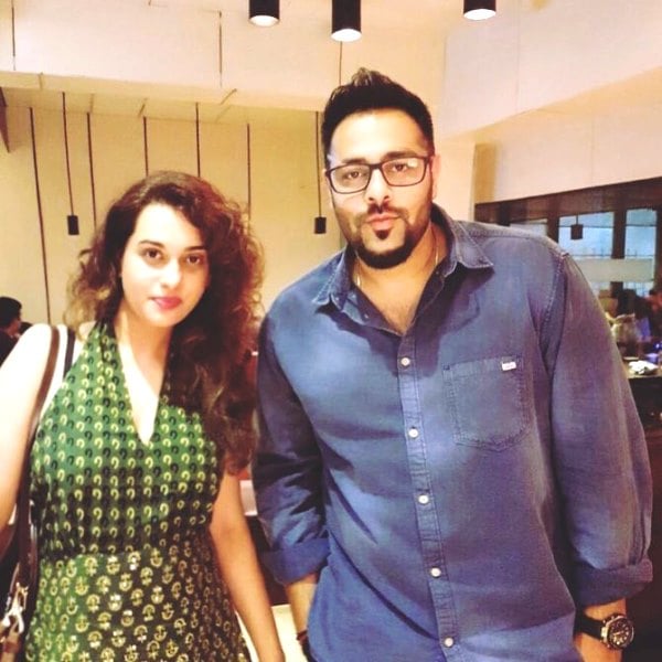 A photo of Shraddha Pandit with the rapper Badshah