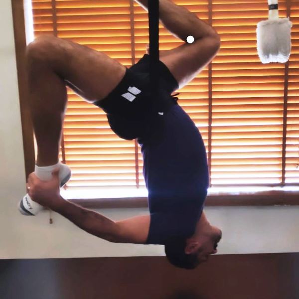 A photo of Sunjay Kapur taken while he was performing callisthenics