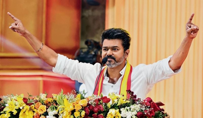 A photo of Vijay taken during the rally held in October 2024
