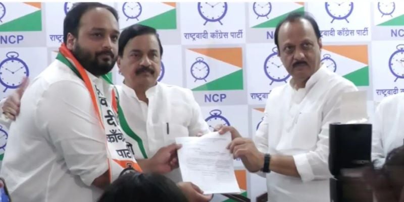 A photo of Zeeshan taken at the time of joining the NCP