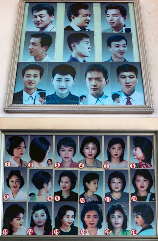 A photo of the male and female haircuts approved by the state led by Kim Jong-un