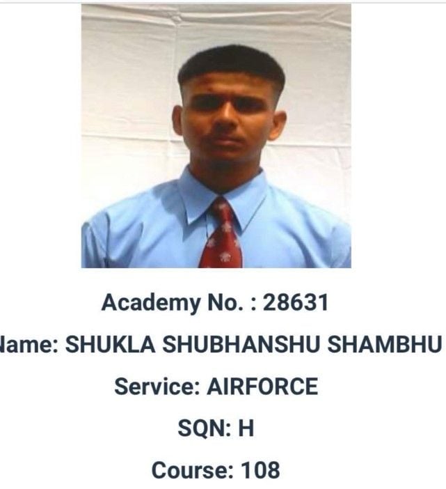 A photo showing details of Shubhanshu Shukla when he appeared for NDA exam
