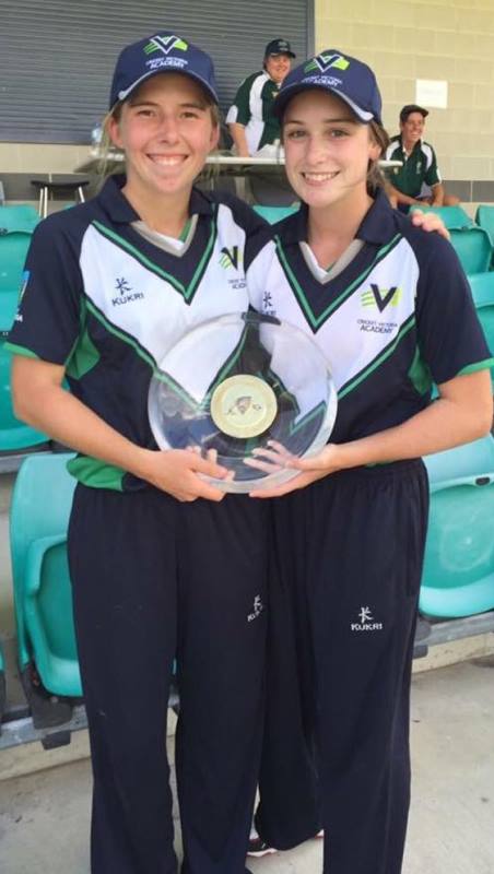 A photograph of Georgia Wareham with her Victoria Women teammate