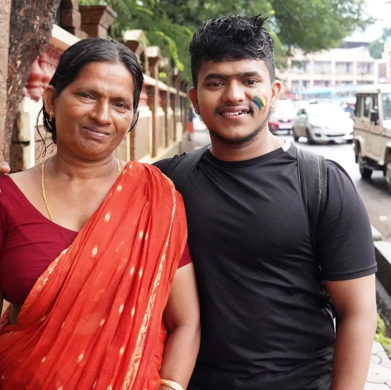 A photograph of Praveen Nath with his mother