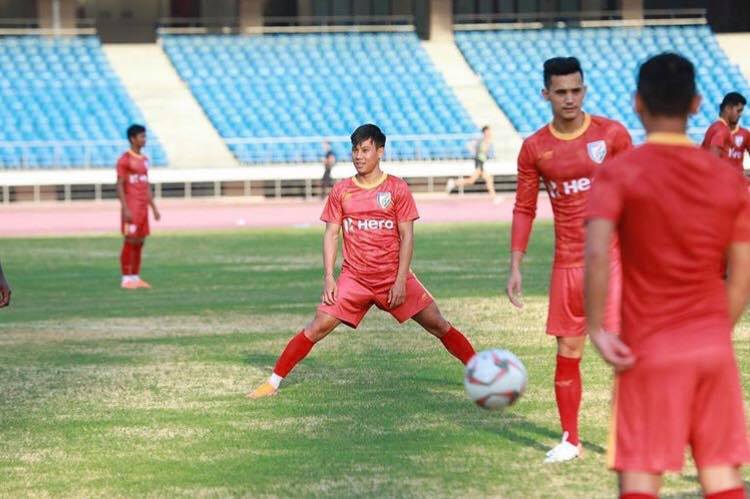 A photograph of Udanta Singh training with his club