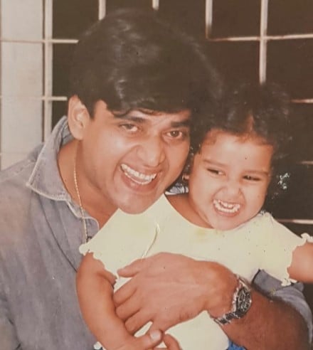 A picture Instagrammed by Shinnova with her alleged father Ravi Kishan