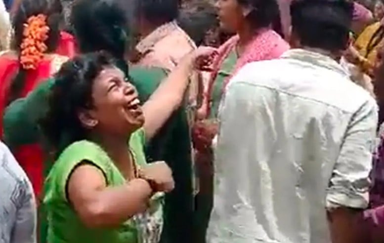 A picture clicked by media during the process of demolition by D Sudhakar in September 2023