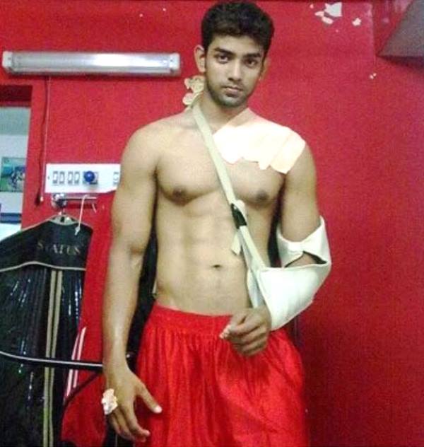 Bharat Raj after his accident in 2009