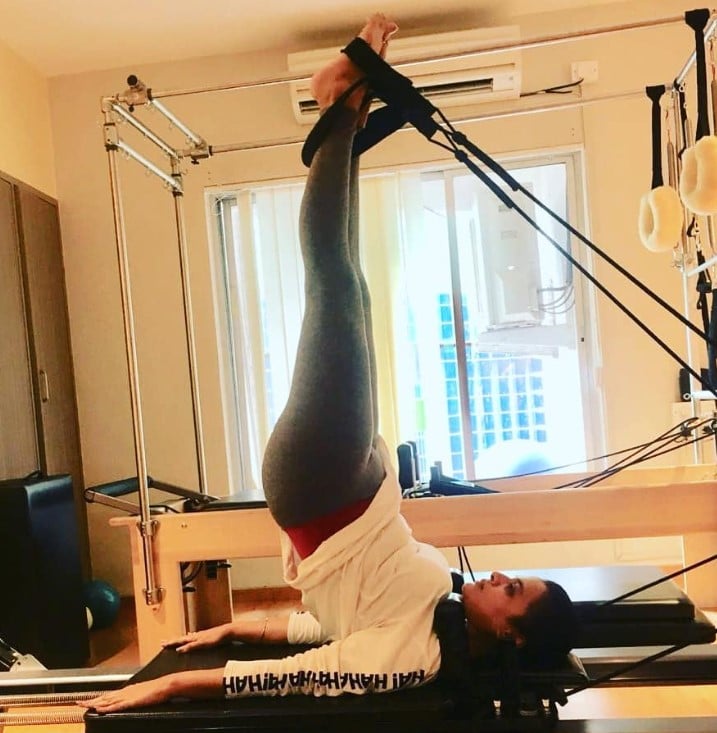 A picture of Bhargavi Chirmuley while doing Pilate