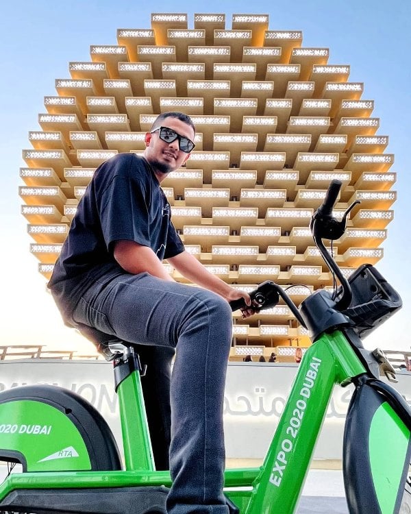 A picture of Chidambaram S. Poduval from his trip to Dubai