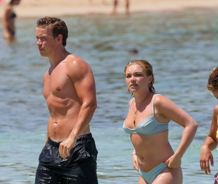 A picture of Florence Pugh and Will Poulter from their vacation in Ibiza, Spain