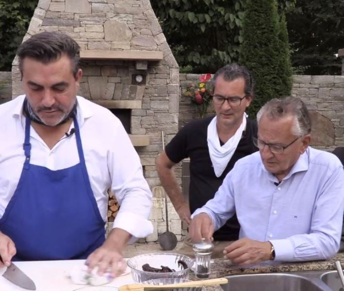 Frank Caprio and David Caprio on the show Cooking (at Home) with the Caprio