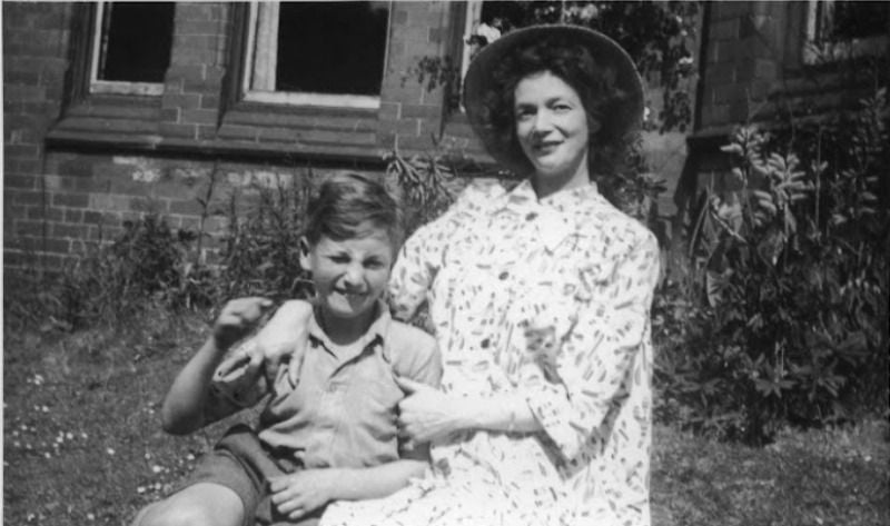 A picture of John Lennon with his mother Julia Lennon from the time when she was pregnant with her fourth child, Jackie