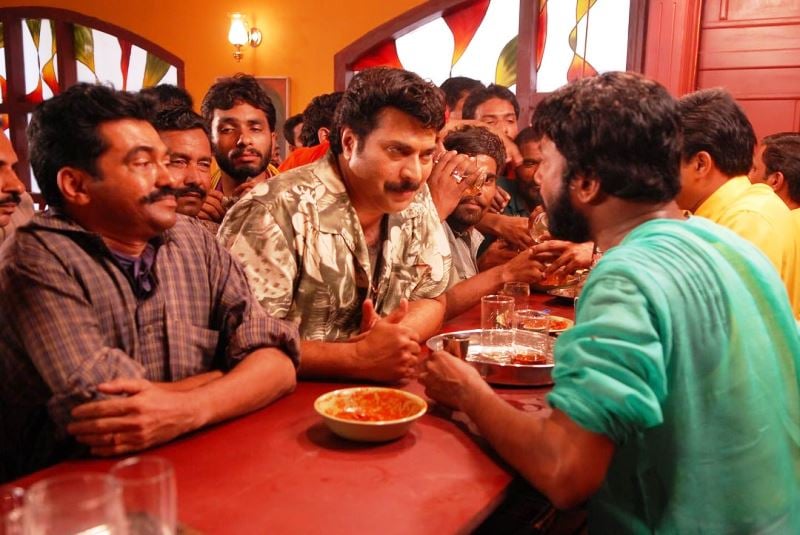 Kalabhavan Haneef (leftmost) in Thuruppugulan (2006)