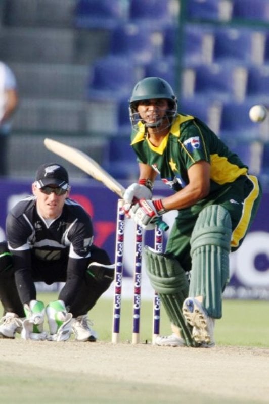 Khalid Latif in action for Pakistan during a match