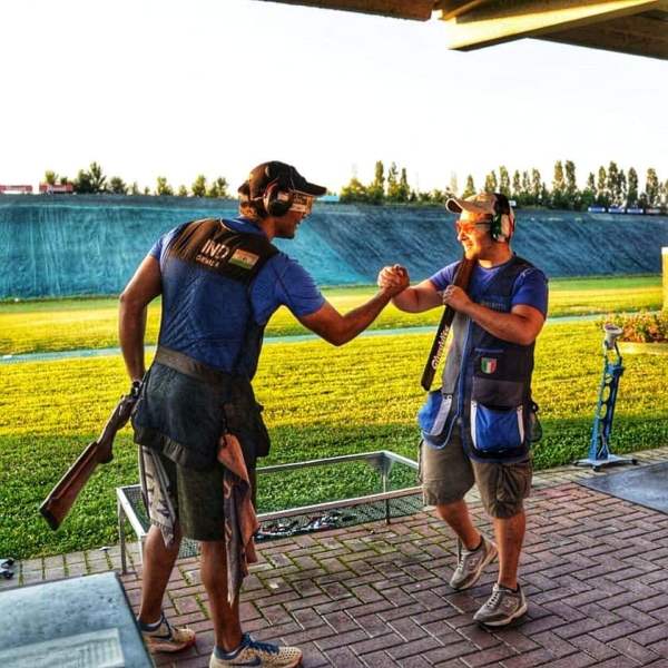 A picture of Kynan practicing with his father