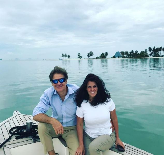 A picture of Lisa Oz and Mehmet Oz from one of their trips
