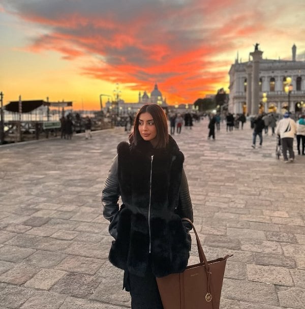 A picture of Marieta Díaz from her trip to Italy