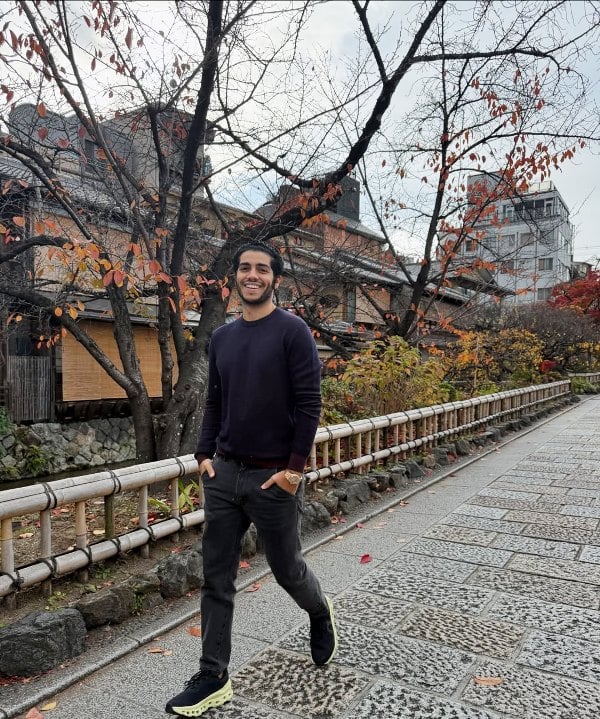 A picture of Mena Massoud from his trip to Japan
