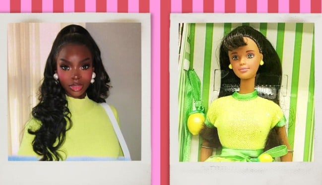 A picture of Olandria Carthen, where she is compared with a Barbie doll