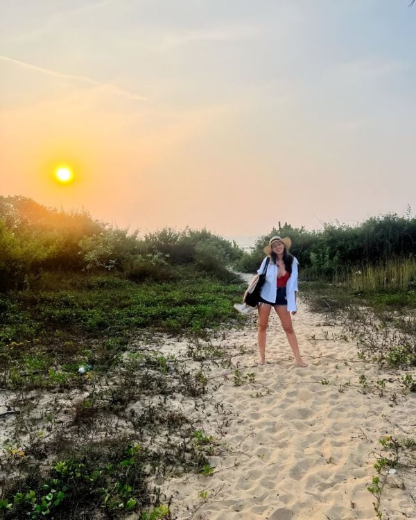 A picture of Ragini Das from her trip to Goa