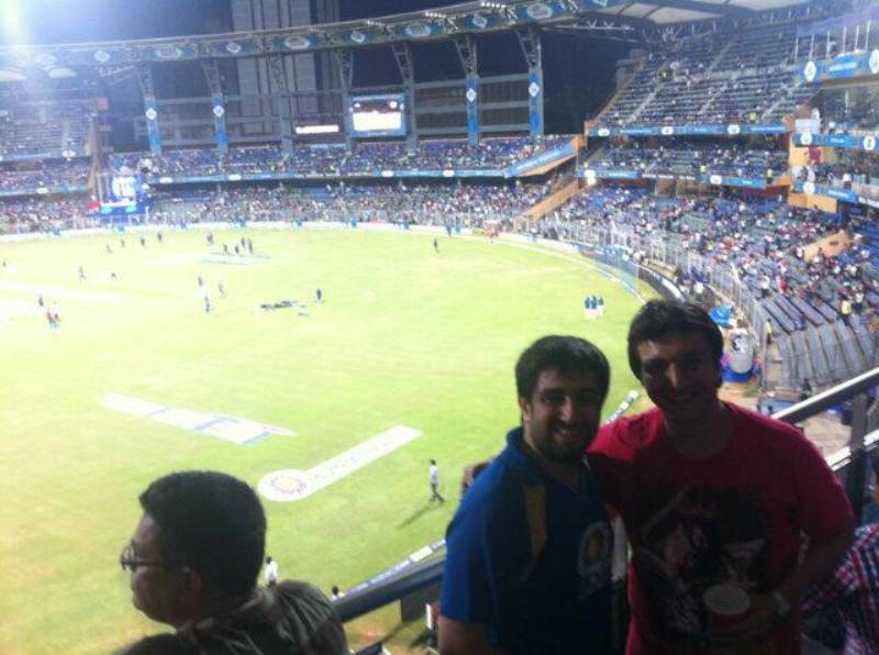 A picture of Rohan Thakkar (left) during IPL 2013