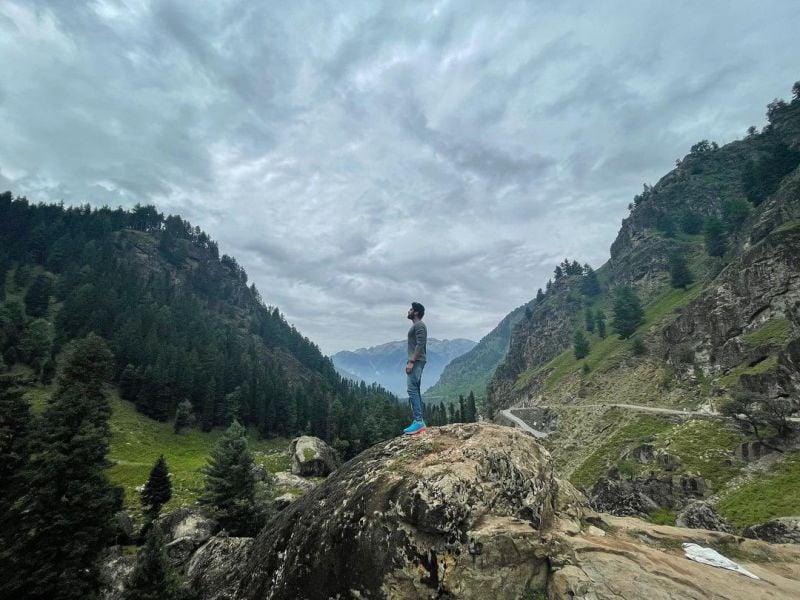 A picture of Sai Ketan Rao from his trip to Pahalgam, Jammu and Kashmir