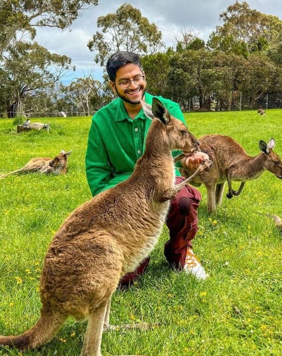 A picture of Shivesh with the Kangaroos-