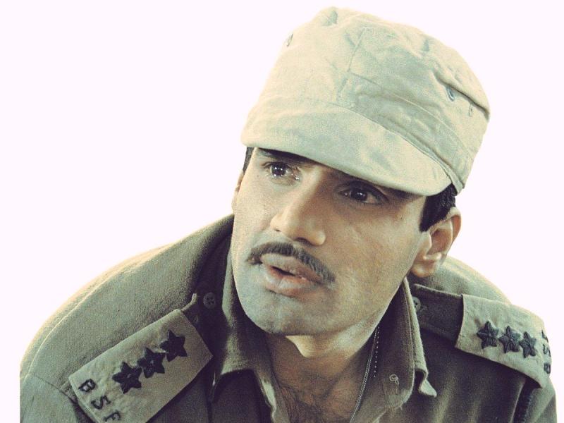 A picture of Suniel Shetty as Bhairon Singh in the 1997 film Border