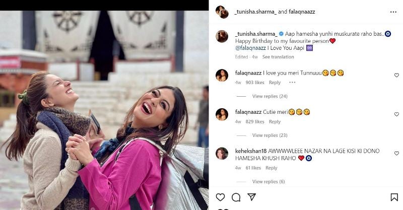 A picture of Tunisha Sharma with Sheezan