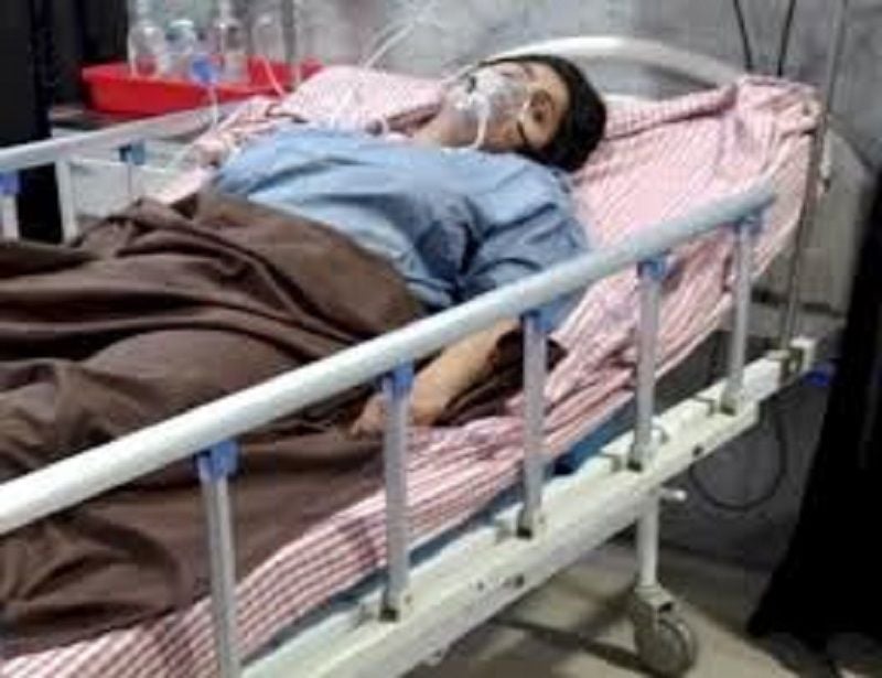A picture of Vedika Thakur in the hospital