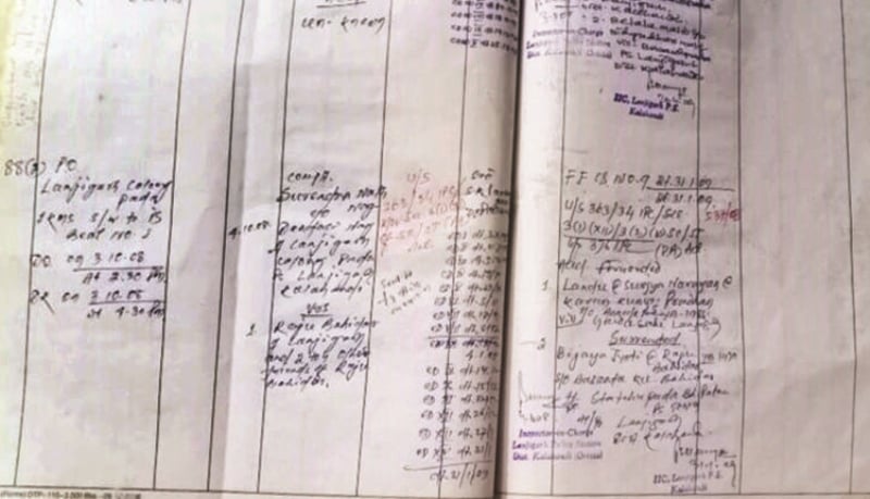 A picture of the FIR filed by Lanjigarh police against the accused in Archana Nag